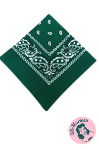 Bandana - mørk grøn med klassisk mønster